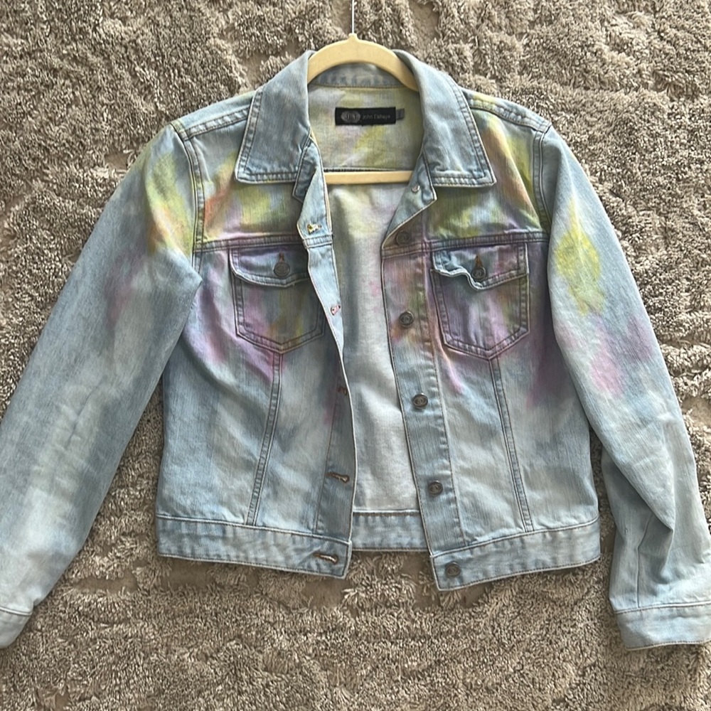 JET John eshaya tie dye denim jacket size small. Worn once
